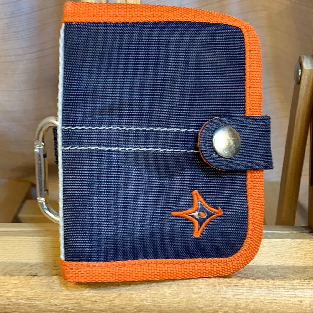 Wallet w/carabiner and zip around coin poch